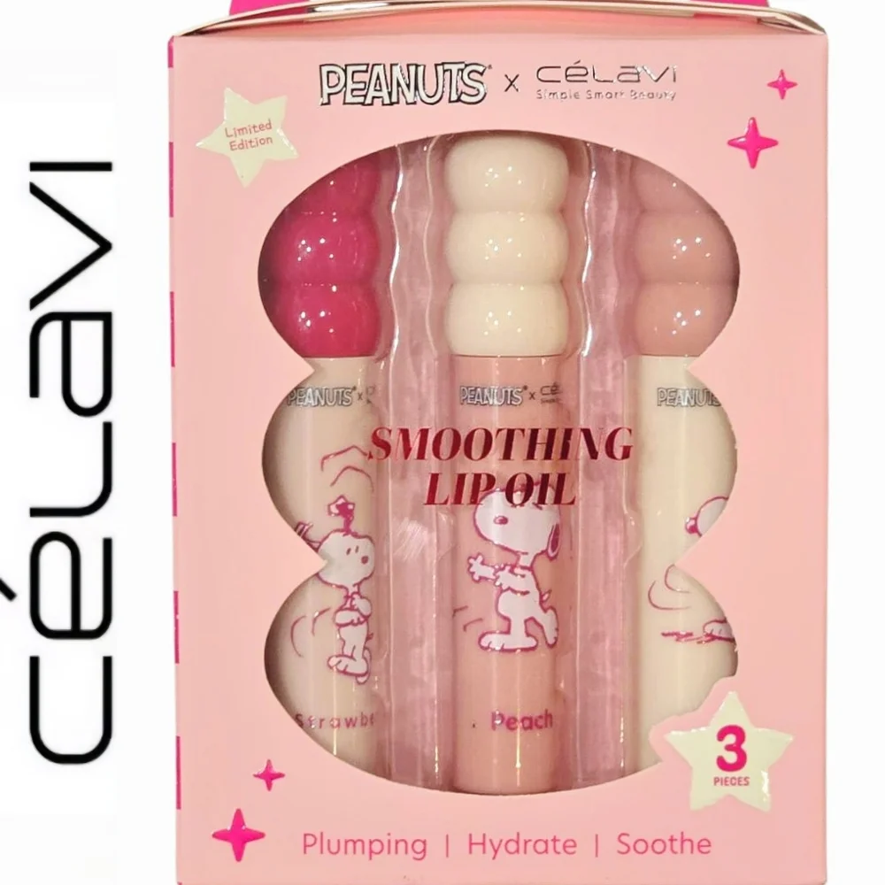 Celavi X Peanuts Smoothing Lip Oil Trio